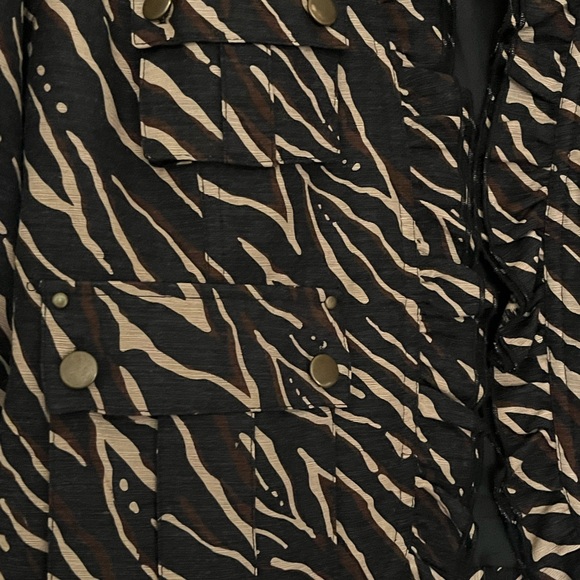 Silkland 100% Silk Animal Print Ruffle Edge Jacket MP - Picture 4 of 11